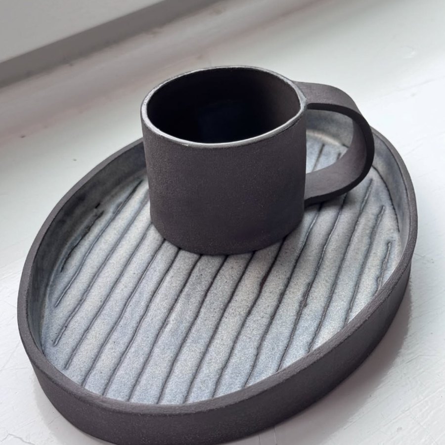 Charcoal Mug & Tray