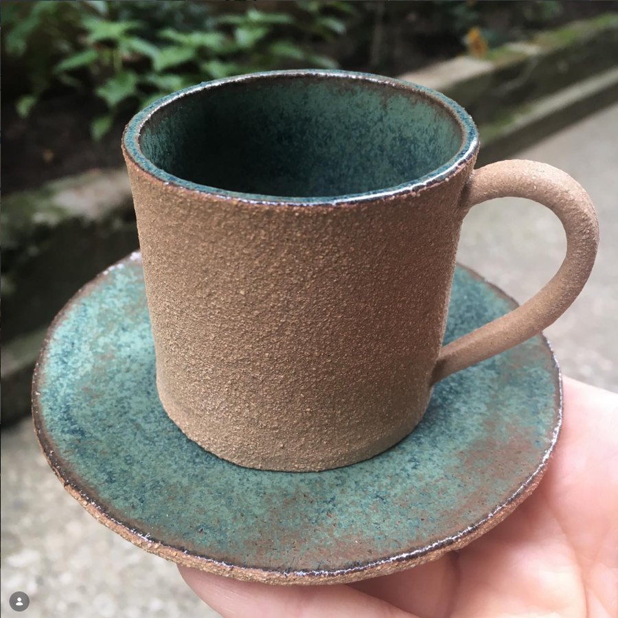 Stoneware Mug & Saucer